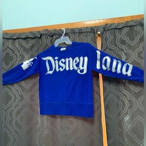 Disneyland Park Wish Come True Silver Castle Blue Crop Pullover Top W Size XS
